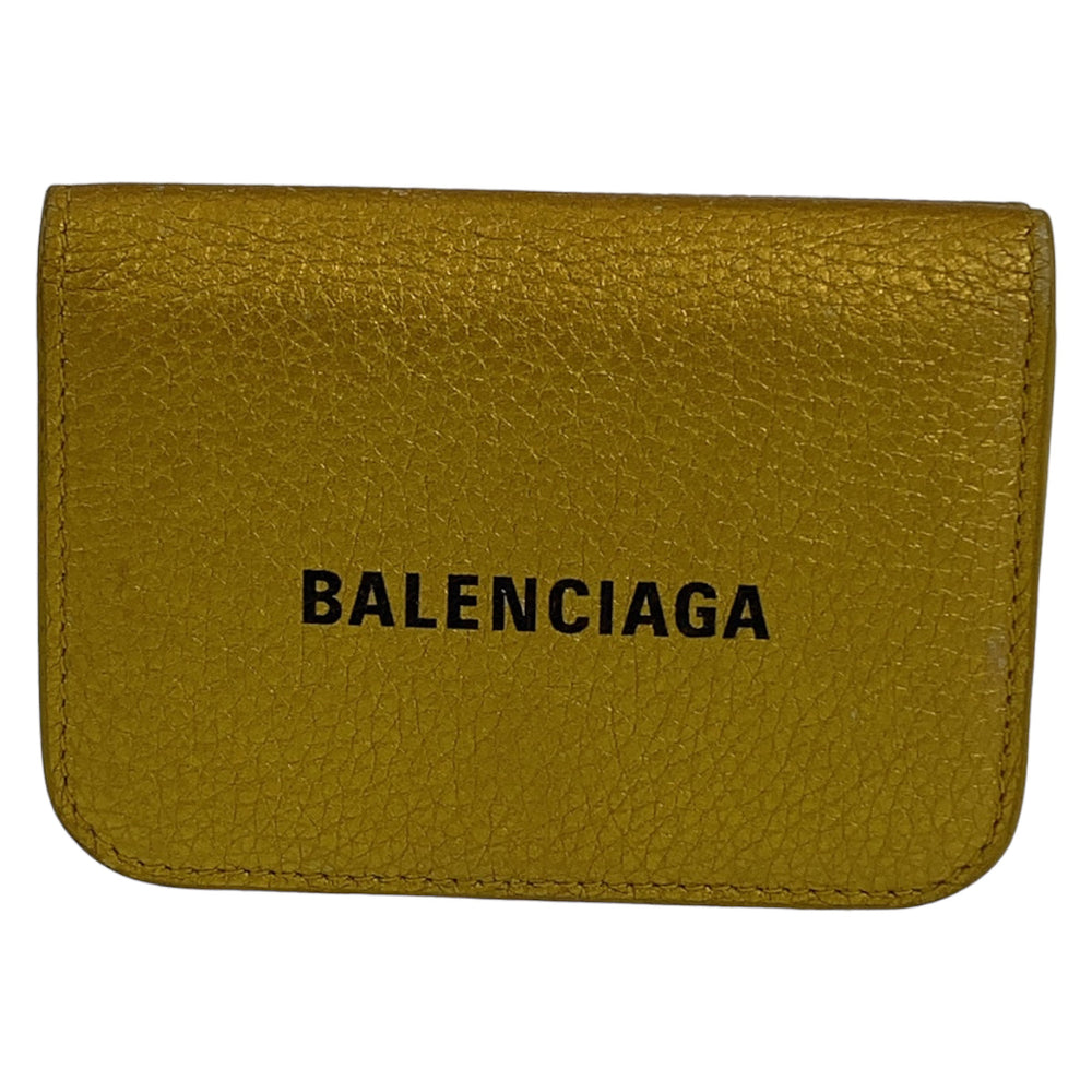 BALENCIAGA Tri-fold wallet 558813-8060-R-1317 leather Gold black Folding Wallet Tri-fold Wallet Compact Wallet Everyday Cash Mini Women Used Authentic