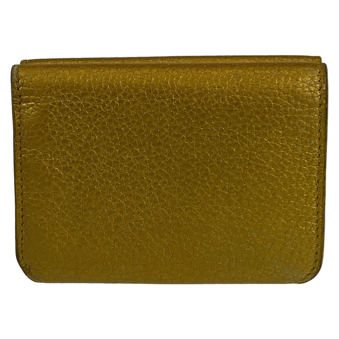 BALENCIAGA Tri-fold wallet 558813-8060-R-1317 leather Gold black Folding Wallet Tri-fold Wallet Compact Wallet Everyday Cash Mini Women Used Authentic