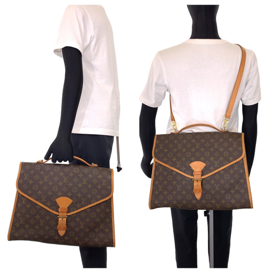 LOUIS VUITTON Business bag M51120 PVC Brown Business Bag 2way Crossbody Shoulder Bag Unisex Monogram Beverly MM mens Used Authentic