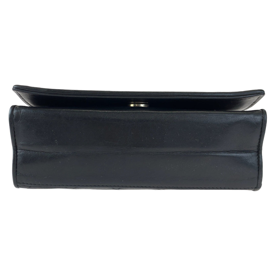 CHANEL Shoulder Bag lambskin Black GoldMetal Crossbody ChainShoulder Bag Pochette Matrasse single flap COCO Mark Women Used Authentic