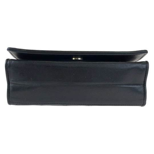 CHANEL Shoulder Bag lambskin Black GoldMetal Crossbody ChainShoulder Bag Pochette Matrasse single flap COCO Mark Women Used Authentic