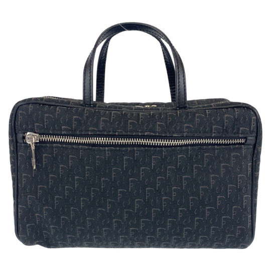 Dior Handbag MC0053 Canvas, Leather Black Silver Metal Handbag vanity bag Trotter Oblique Street chic Women Used Authentic