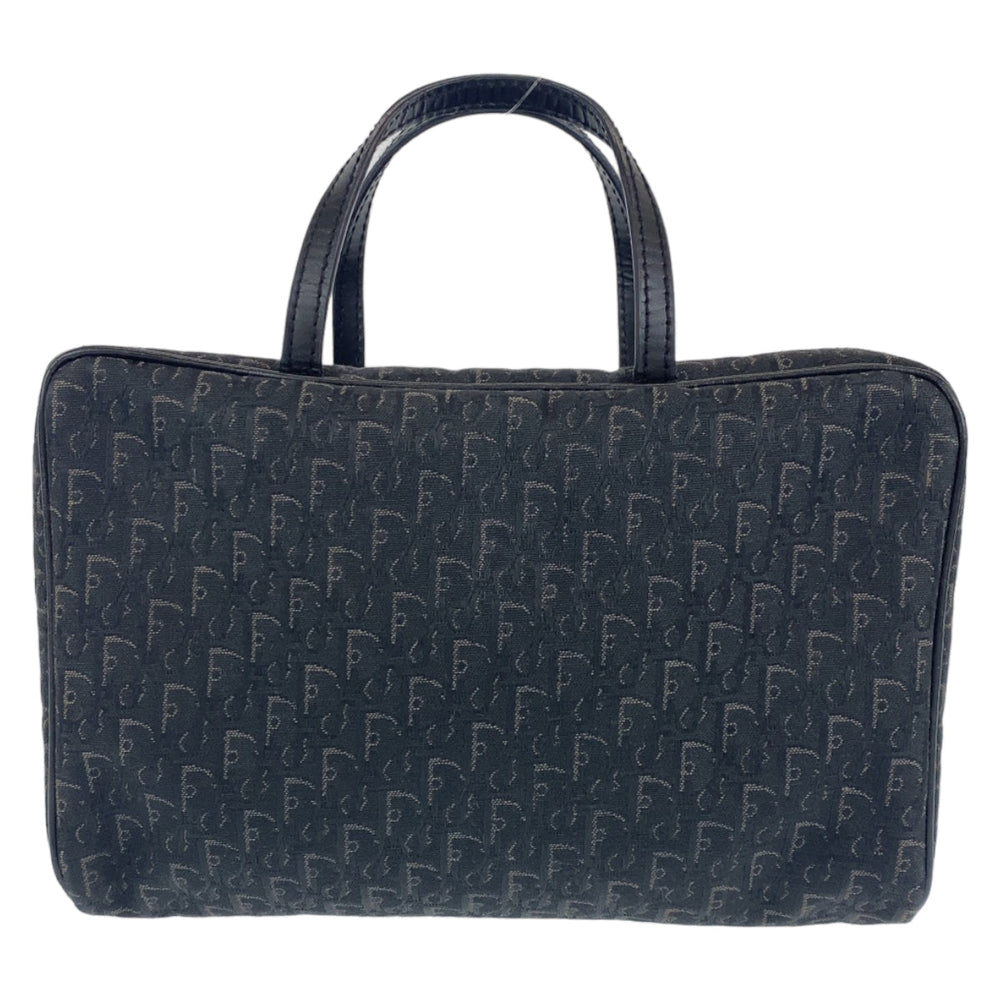 Dior Handbag MC0053 Canvas, Leather Black Silver Metal Handbag vanity bag Trotter Oblique Street chic Women Used Authentic