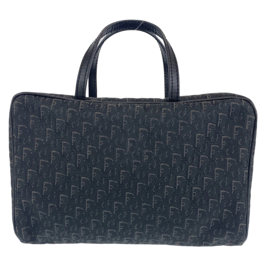 Dior Handbag MC0053 Canvas, Leather Black Silver Metal Handbag vanity bag Trotter Oblique Street chic Women Used Authentic