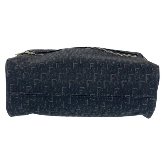 Dior Handbag MC0053 Canvas, Leather Black Silver Metal Handbag vanity bag Trotter Oblique Street chic Women Used Authentic