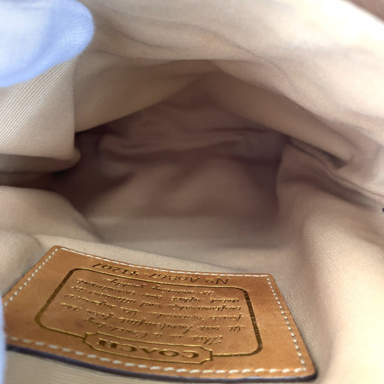 COACH Shoulder Bag 41207 canvas Brown signature stripe solid swing pack