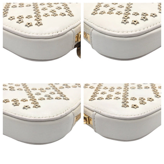 Dior Shoulder Bag S0872BNHB leather White GoldMetal Shoulder Bag Phone Pouch Phone Case Lady Dior Women Used Authentic
