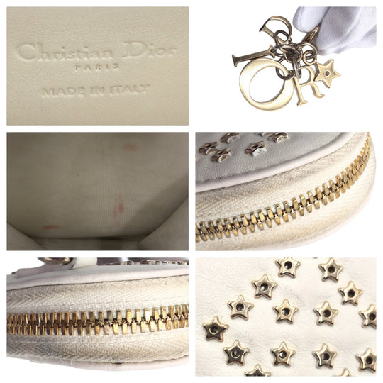 Dior Shoulder Bag S0872BNHB leather White GoldMetal Shoulder Bag Phone Pouch Phone Case Lady Dior Women Used Authentic