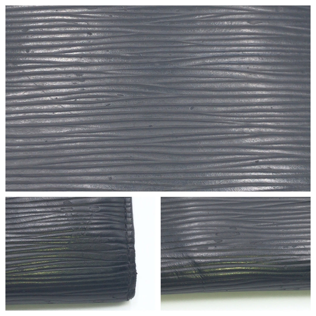 LOUIS VUITTON Tri-fold wallet M62173 Epi Leather Black Silver Metal Tri-fold wallet Compact wallet Epi Portefeuille Victorine Women Used Authentic