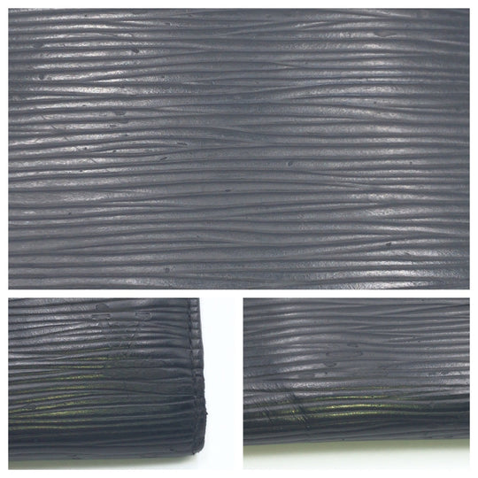 LOUIS VUITTON Tri-fold wallet M62173 Epi Leather Black Silver Metal Tri-fold wallet Compact wallet Epi Portefeuille Victorine Women Used Authentic
