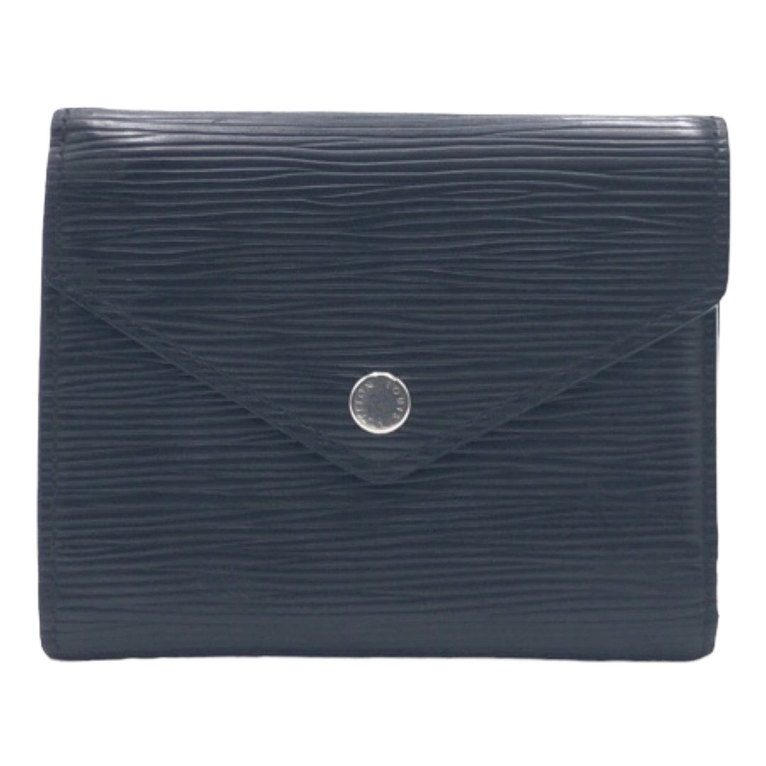 LOUIS VUITTON Tri-fold wallet M62173 Epi Leather Black Silver Metal Tri-fold wallet Compact wallet Epi Portefeuille Victorine Women Used Authentic