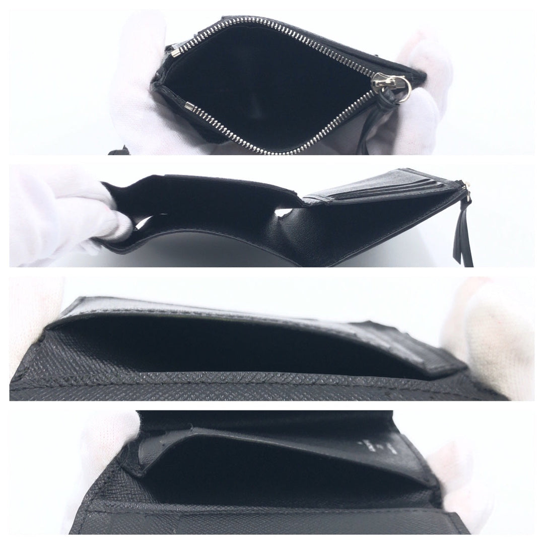 LOUIS VUITTON Tri-fold wallet M62173 Epi Leather Black Silver Metal Tri-fold wallet Compact wallet Epi Portefeuille Victorine Women Used Authentic