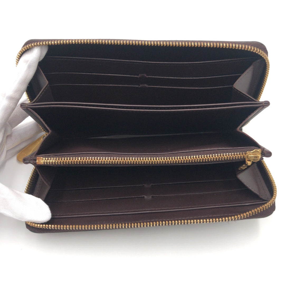LOUIS VUITTON Long Wallet Purse M93522 Patent leather Amaranth Gold Metal Long Wallet Purse Round Zip Monogram Vernis Zippy wallet Women Used Authentic
