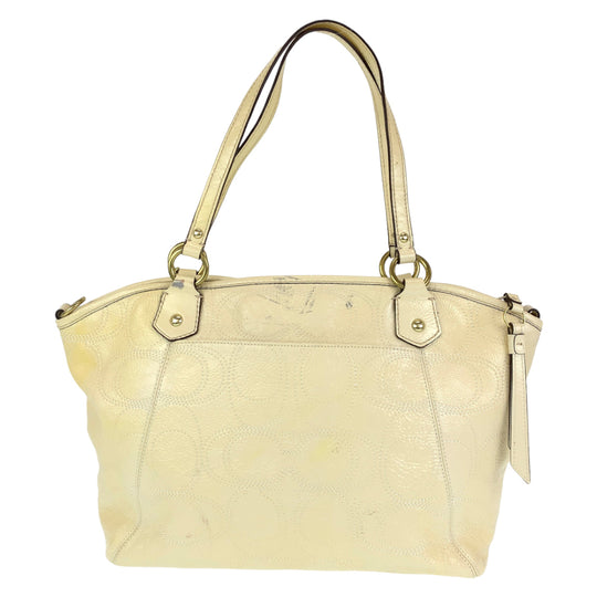 COACH Shoulder Bag F19197 enamel beige Signature
