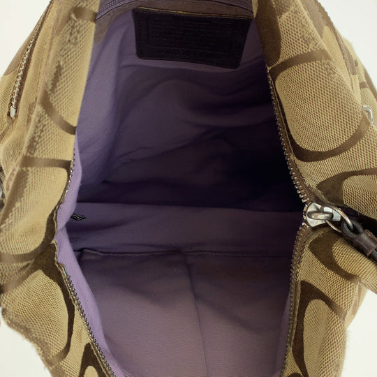 COACH Shoulder Bag F15067 canvas Brown Signature