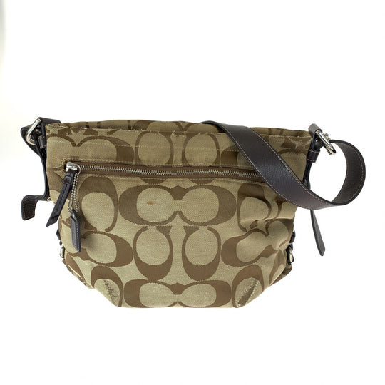 COACH Shoulder Bag F15067 canvas Brown Signature