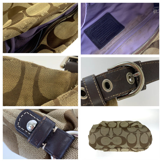 COACH Shoulder Bag F15067 canvas Brown Signature