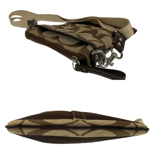 COACH Shoulder Bag canvas beige Signature