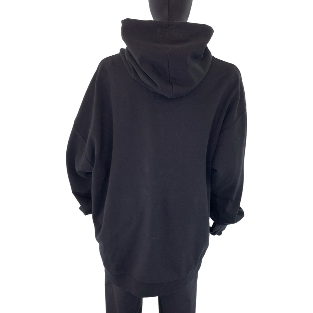 VETEMENTS Hoodie UA53HD420B cotton black black white white Hoodie 22AW SOLIDARITY EMBROIDERRED HOODIE mens L Used Authentic