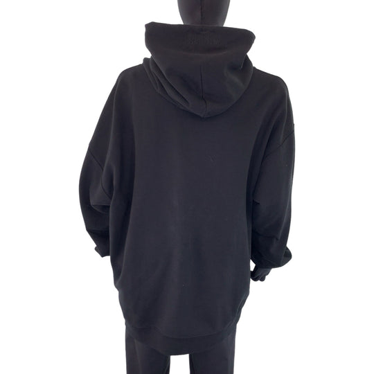VETEMENTS Hoodie UA53HD420B cotton black black white white Hoodie 22AW SOLIDARITY EMBROIDERRED HOODIE mens L Used Authentic