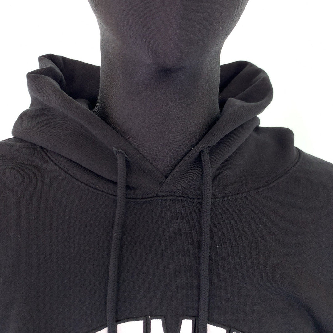 VETEMENTS Hoodie UA53HD420B cotton black black white white Hoodie 22AW SOLIDARITY EMBROIDERRED HOODIE mens L Used Authentic