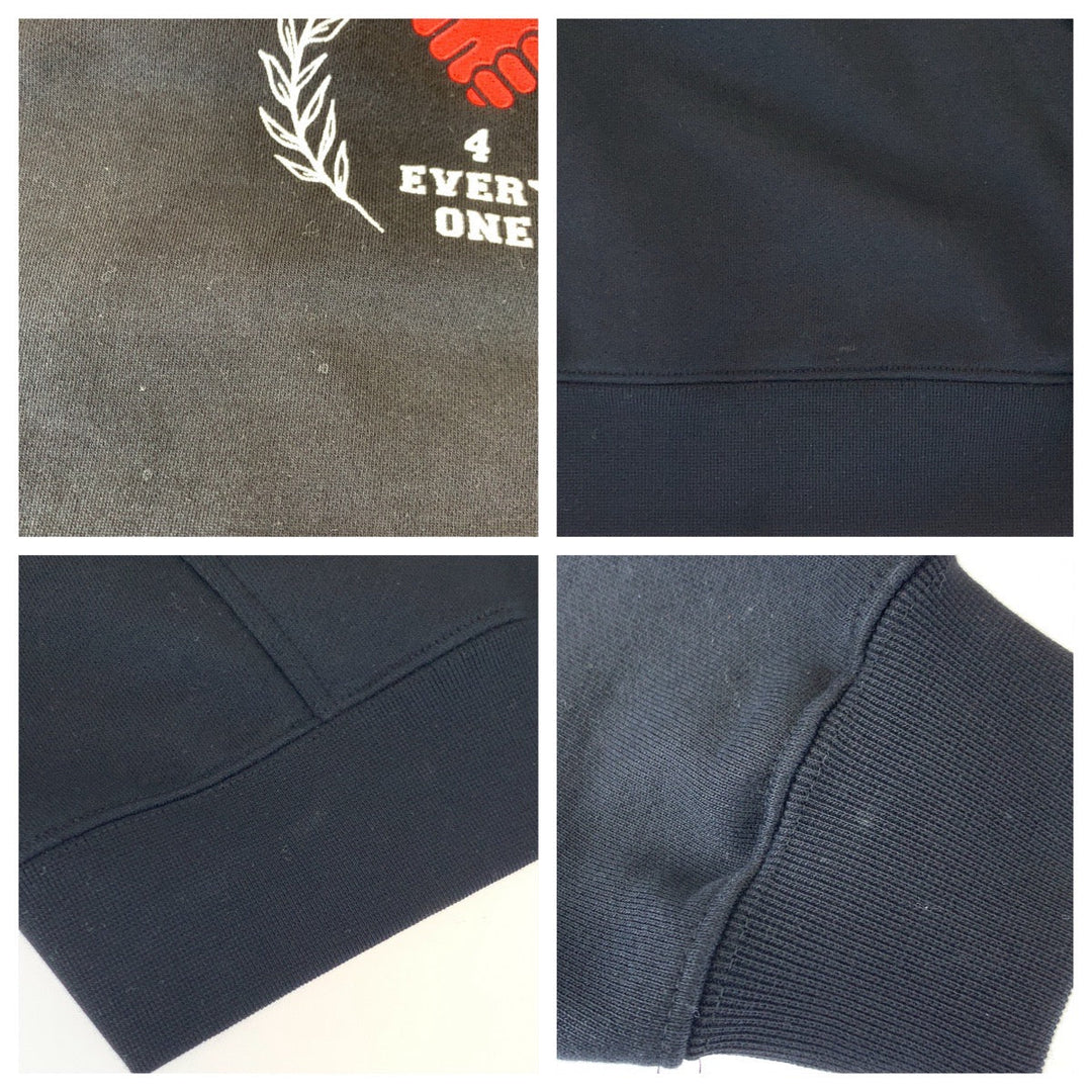 VETEMENTS Hoodie UA53HD420B cotton black black white white Hoodie 22AW SOLIDARITY EMBROIDERRED HOODIE mens L Used Authentic