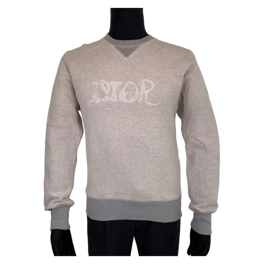 Dior sweat 143J684C0736 cotton gray gray white white Sweatshirt trainer Peter Doig logo embroidery mens XS Used Authentic