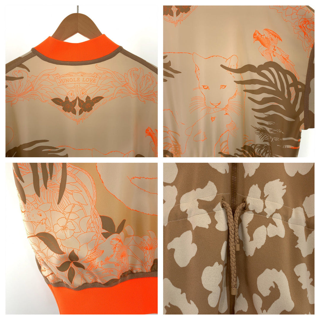 HERMES sweat 2H2816DR Silk, Polyester Brown orange Jackets Cardigans Jerseys twill laine Women 34 Used Authentic
