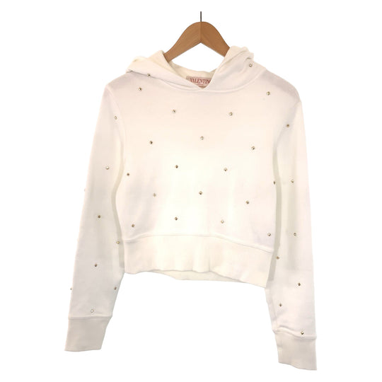 VALENTINO Hoodie 1B3MF18L7D8 cotton white white gold studs Hoodie Rock studs Women S Used Authentic