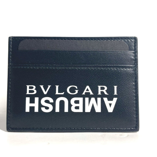 BVLGARI Card Case leather black AMBUSH collaboration AMBUSH logo mens Used Authentic