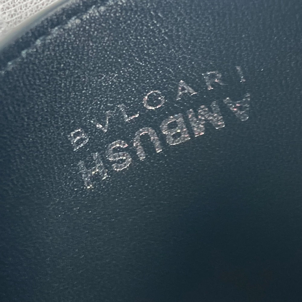 BVLGARI Card Case leather black AMBUSH collaboration AMBUSH logo mens Used Authentic