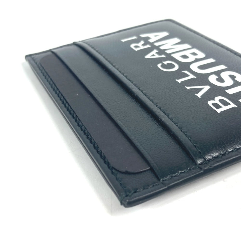BVLGARI Card Case leather black AMBUSH collaboration AMBUSH logo mens Used Authentic
