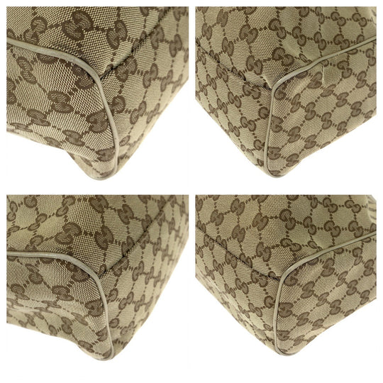 GUCCI Tote Bag 211944 GG canvas, leather Brown Tote Bag Shoulder Bag Handbag Sukey Women Used Authentic