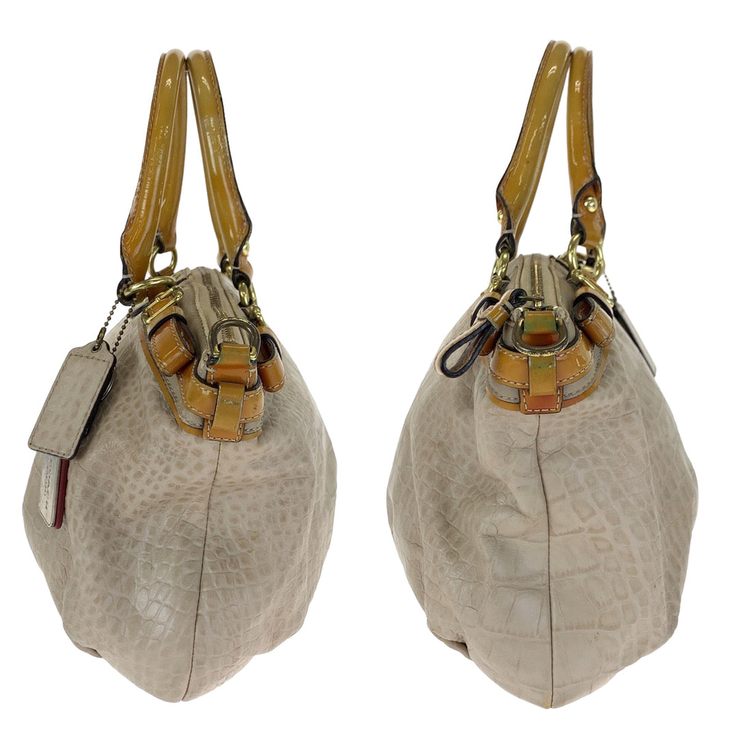 COACH Tote Bag 18602 leather beige Madison embossed