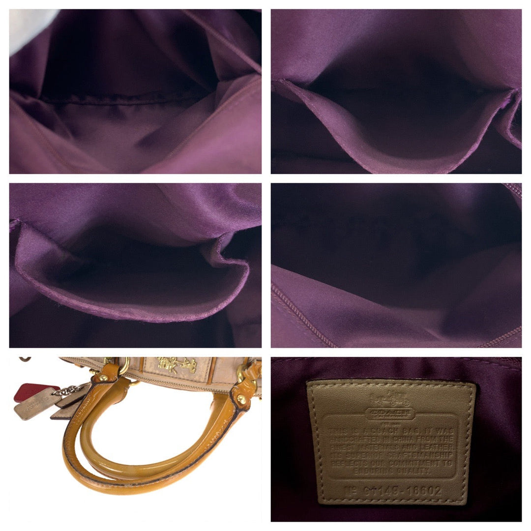 COACH Tote Bag 18602 leather beige Madison embossed