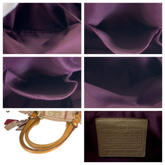 COACH Tote Bag 18602 leather beige Madison embossed