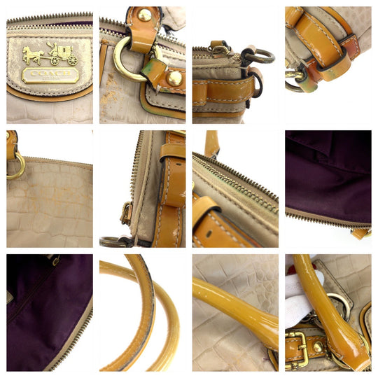 COACH Tote Bag 18602 leather beige Madison embossed