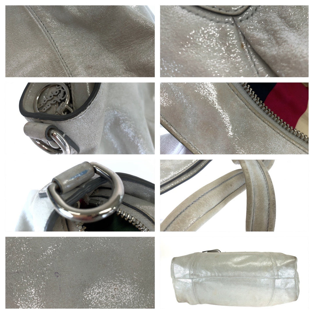 COACH Tote Bag 16285 leather white Poppy