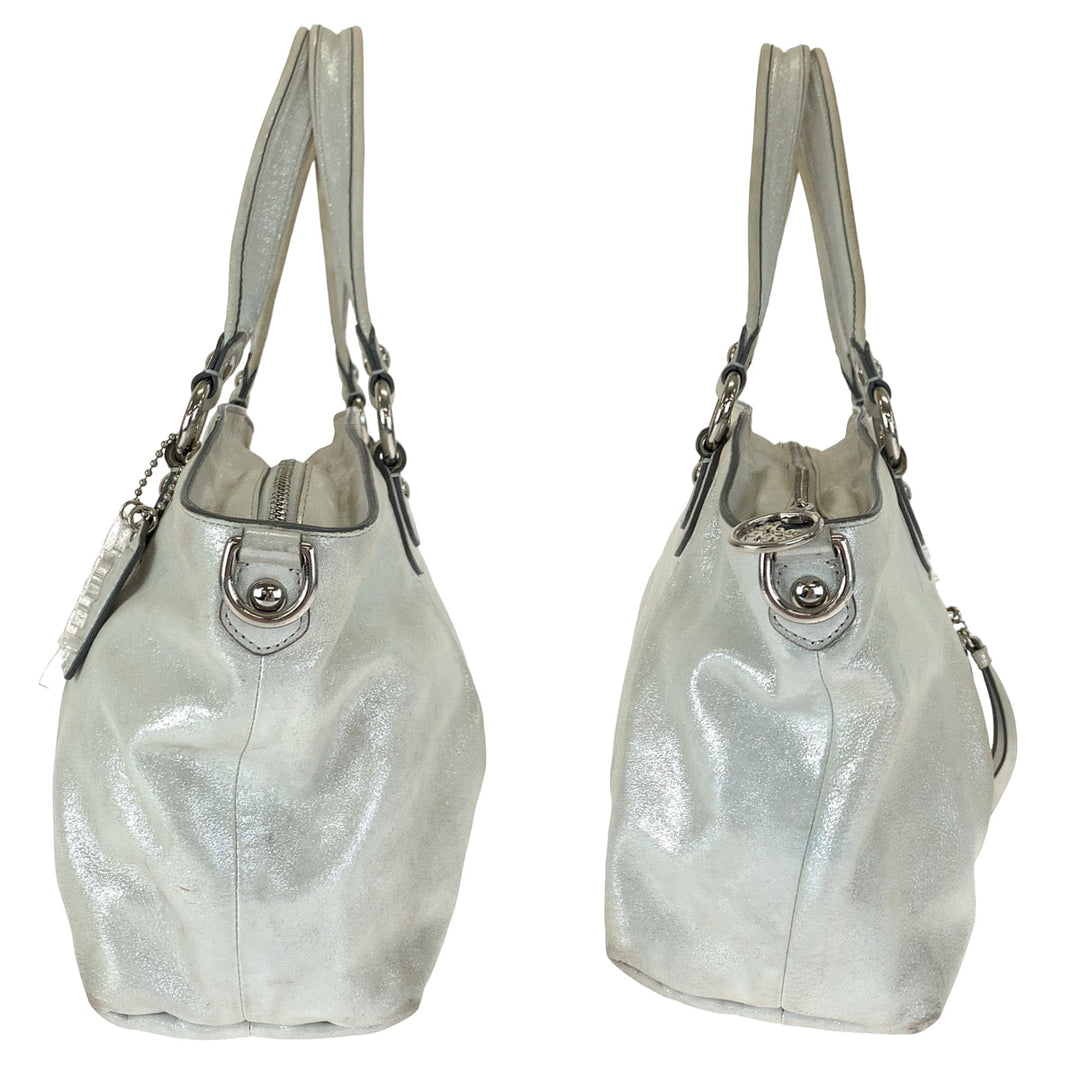 COACH Tote Bag 16285 leather white Poppy