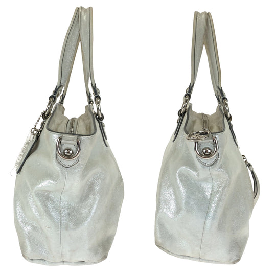 COACH Tote Bag 16285 leather white Poppy