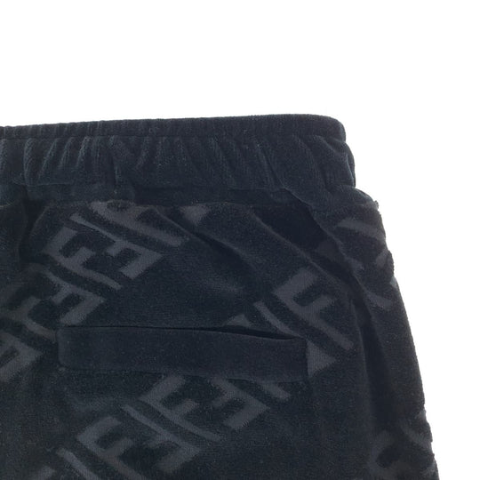 FENDI Pants FB0496 AHCA cotton black Sweatpants Jersey Zucca Pattern Velor mens 46 Used Authentic