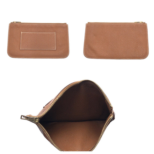 HERMES Long Wallet Purse Togo Arzan Gold Metal Long Wallet Purse Dogon GM Duo Women Used Authentic
