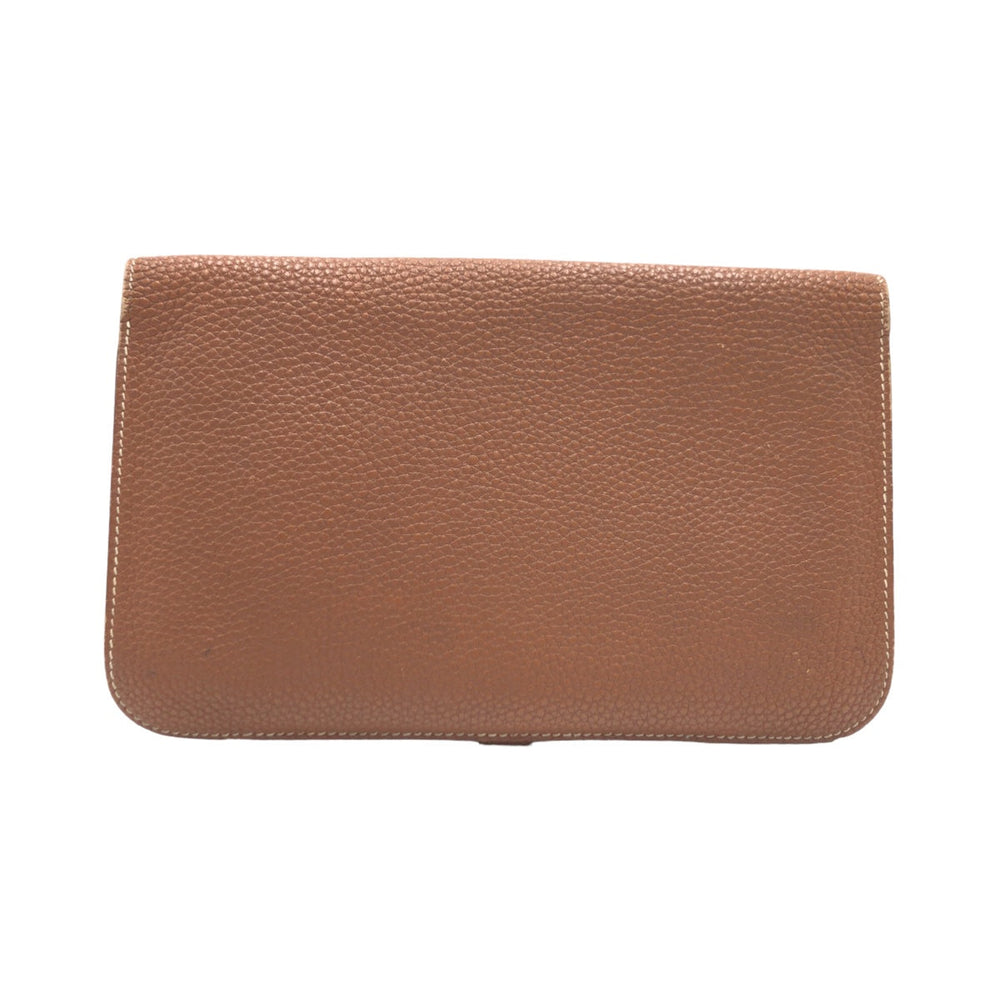HERMES Long Wallet Purse Togo Arzan Gold Metal Long Wallet Purse Dogon GM Duo Women Used Authentic
