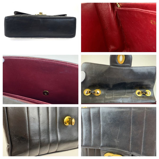 CHANEL Shoulder Bag lambskin Black GoldMetal Chain Shoulder Bag Mademoiselle Decamaterasse COCO Mark Turnlock Women Used Authentic