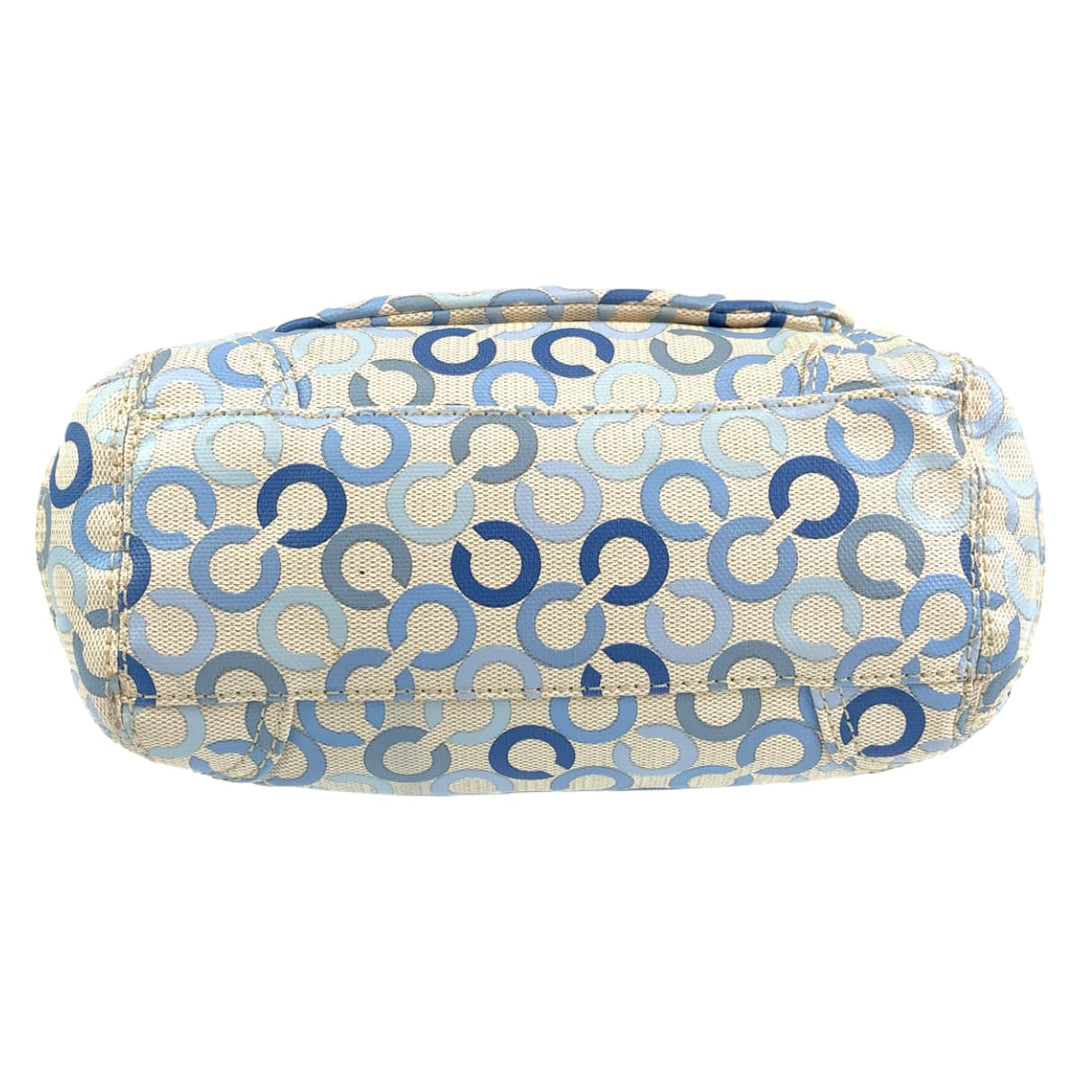 COACH Tote Bag 13141 Coated canvas blue Op art