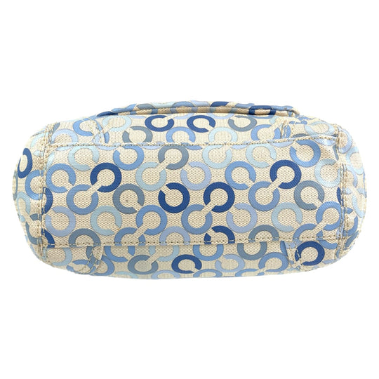 COACH Tote Bag 13141 Coated canvas blue Op art