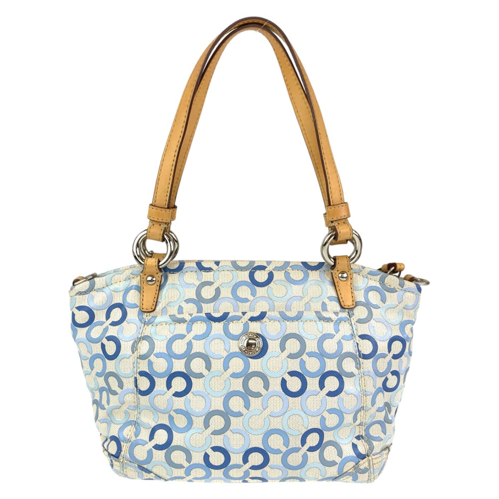 COACH Tote Bag 13141 Coated canvas blue Op art
