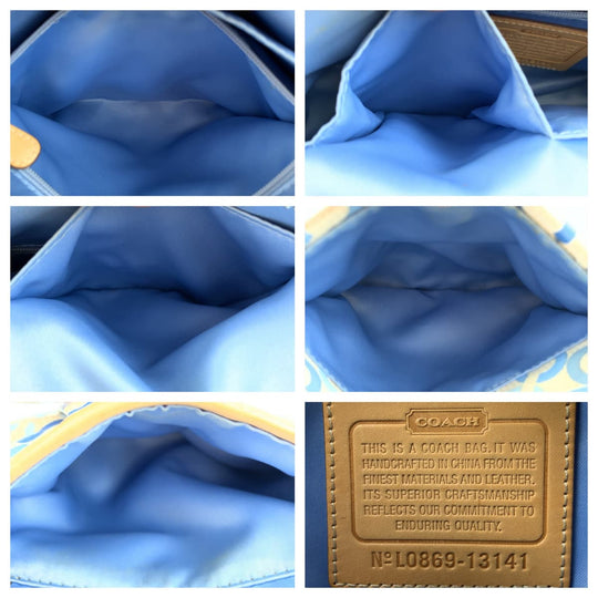 COACH Tote Bag 13141 Coated canvas blue Op art