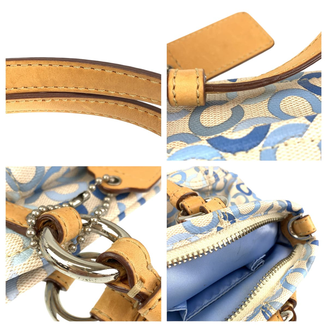 COACH Tote Bag 13141 Coated canvas blue Op art