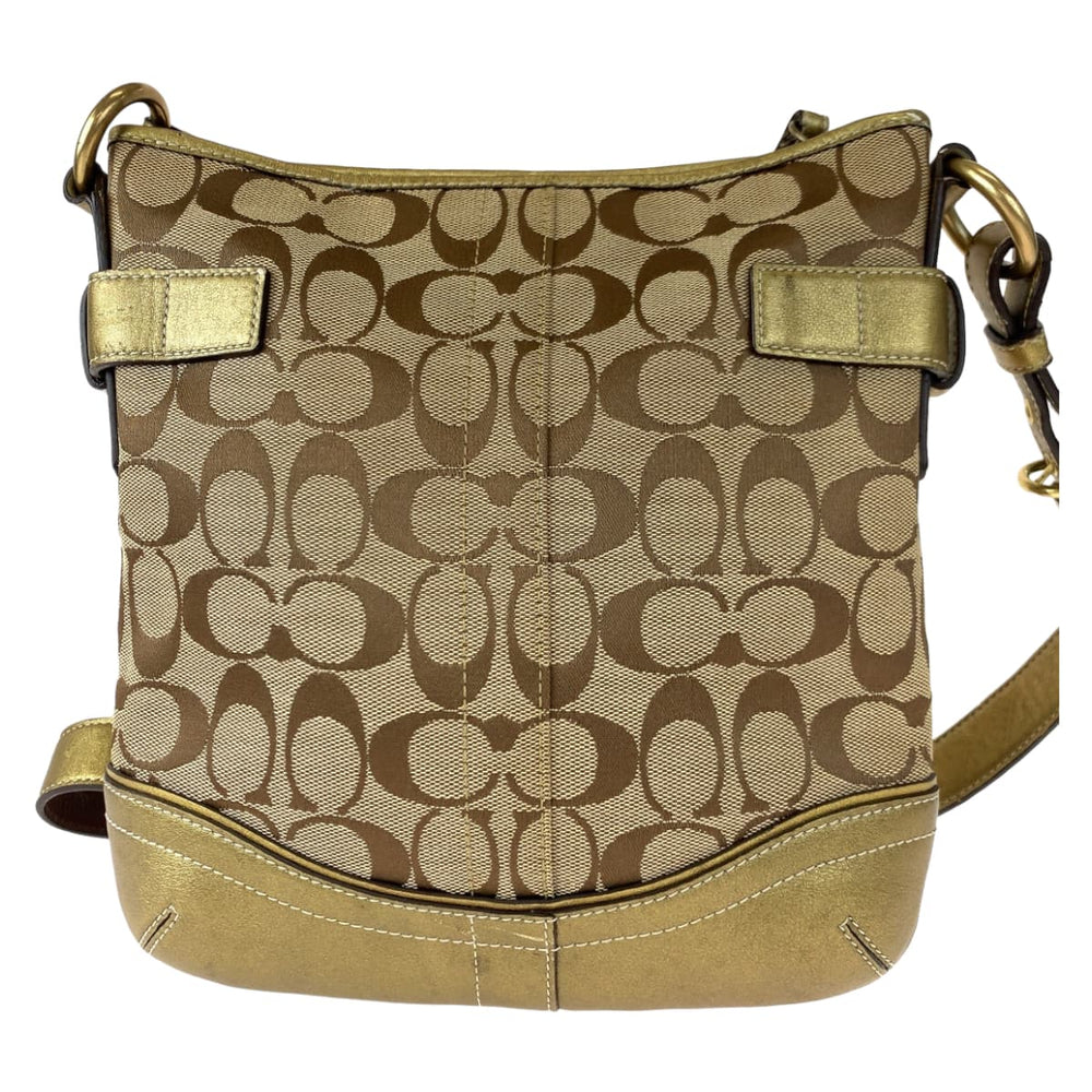 COACH Shoulder Bag 7090 canvas beige Signature